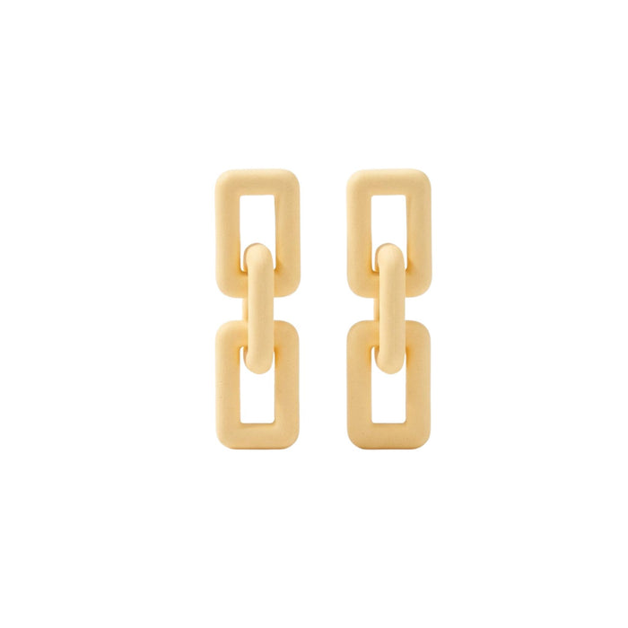 Ivory Geometric Statement Earrings - Korean Minimal Luxury Jewelry by Sajna Sawarnaa