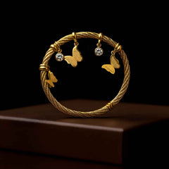Luxury Butterfly Charm Gold Bracelet for Women | Elegant Designer Bangle | Gift for Her