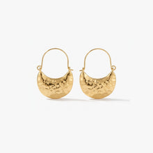 Celestia Hammered Gold Moon Hoop Earrings - Luxury Korean Statement Jewelry by Sajna Sawarnaa