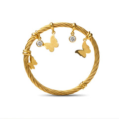 Luxury Butterfly Charm Gold Bracelet for Women | Elegant Designer Bangle | Gift for Her