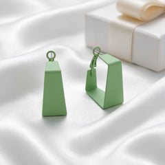 Mint Pop Geometric Statement Earrings | Korean Minimal Fashion Jewelry | Sajna Sawarnaa