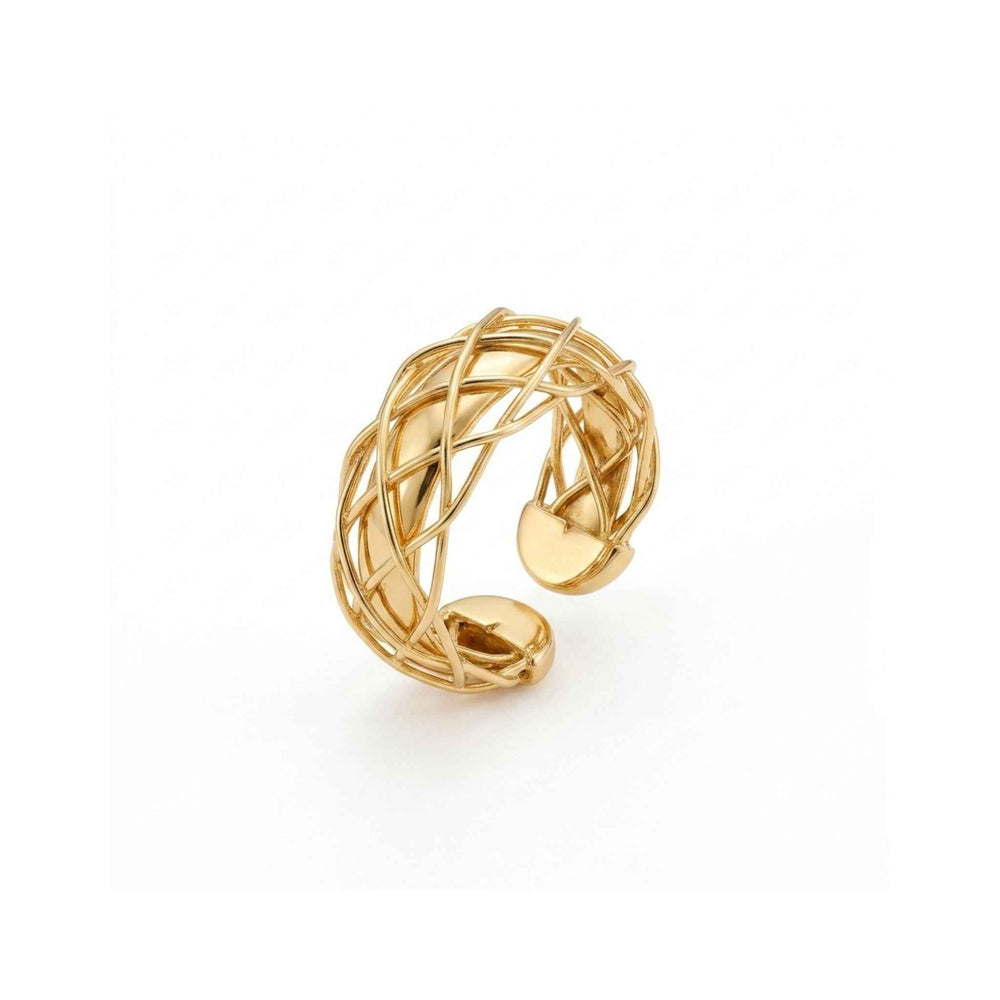 Woven Braid Open Ring for Women | Adjustable Gold Stacking Ring | Anti-Tarnish Korean-Inspired Jewelry