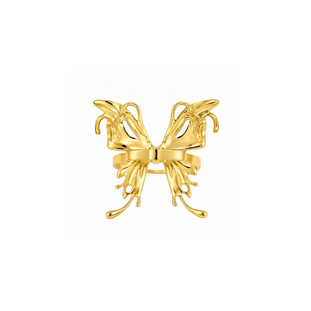 Sculptural Bow Statement Ring for Women | Gold Adjustable Open Ring | Anti-Tarnish Korean-Inspired Jewelry