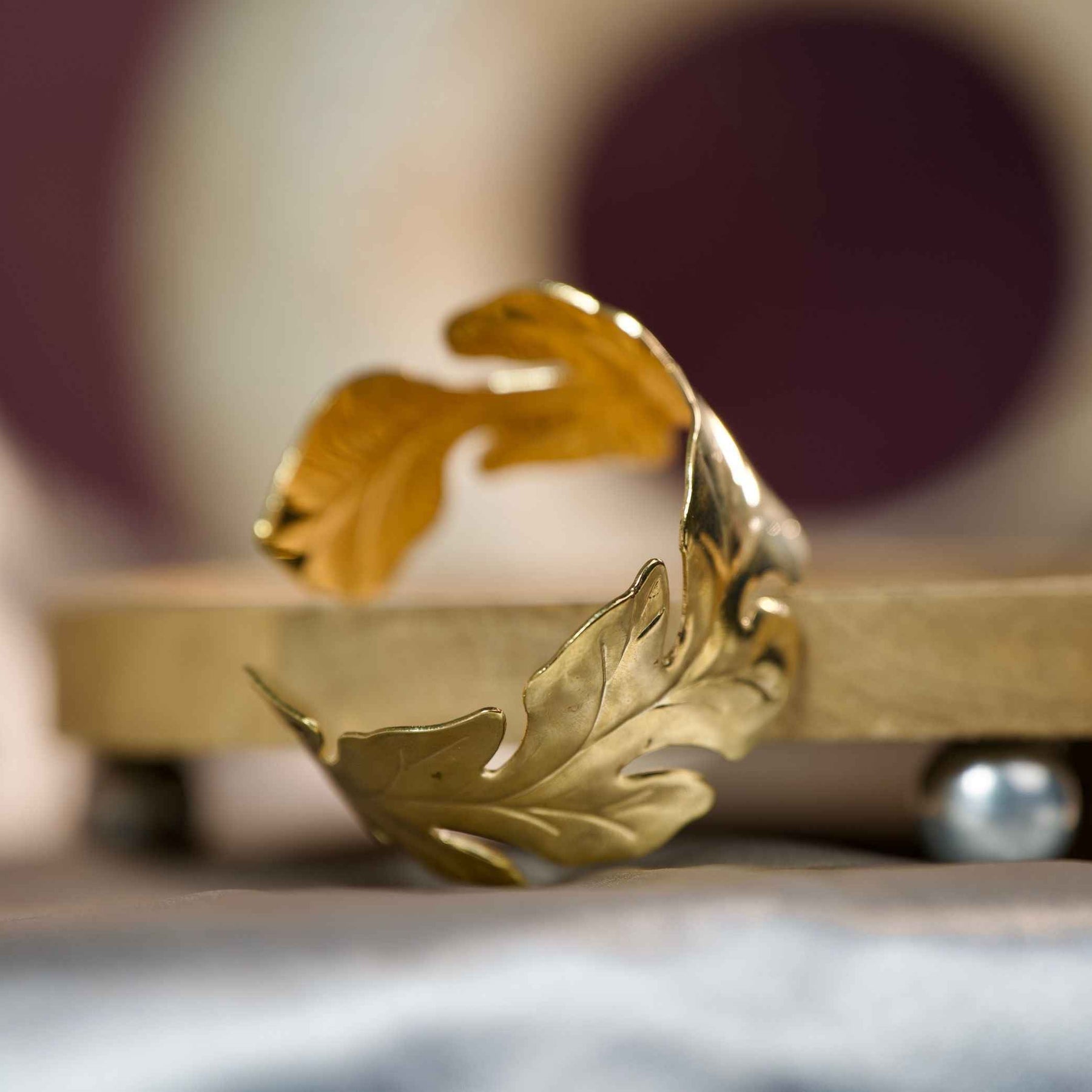 Premium Leaf Pattern Gold Bracelet – Stylish Open Cuff | Nature Inspired Jewelry