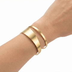 Modern Gold Cuff Bracelet – Elegant Double Layer Design | Everyday Luxury Jewelry