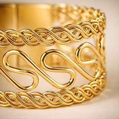 Statement Gold Cuff Bracelet – Elegant Handcrafted Design | Premium Party Wear Jewelry