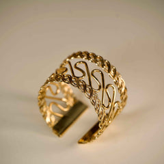 Statement Gold Cuff Bracelet – Elegant Handcrafted Design | Premium Party Wear Jewelry