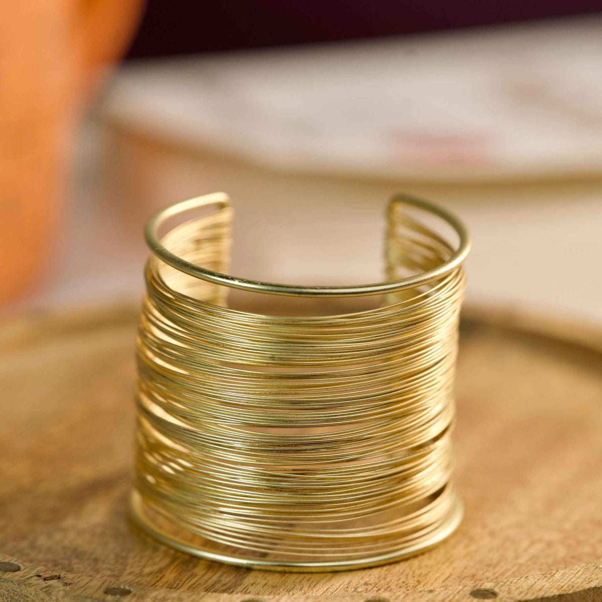 Minimal Gold Layered Cuff Bracelet for Women | Multi-Line Stack Bangle | Elegant Daily Wear Jewelry
