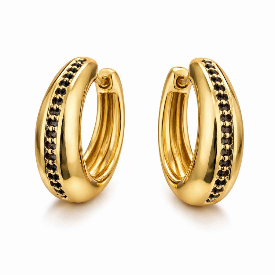 Noir Luxe Gold Hoops - Elegant Statement Earrings for Every Occasion