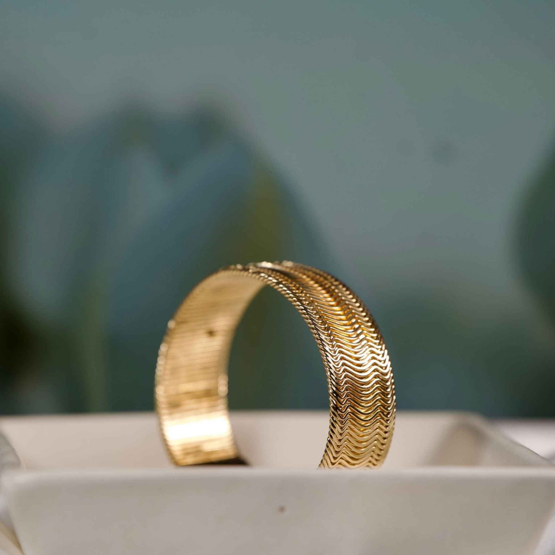 Minimal Gold Wide Cuff Bracelet – Premium Textured Design for Everyday Elegance