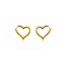 18K Gold Plated Heart Hoops - Minimalist Design