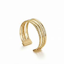 Designer Gold Cuff Bracelet for Women | Premium Multi-Line Layered Kada