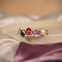 Colorful Stone Designer Bracelet for Women | Artistic Multi-Color Open Cuff