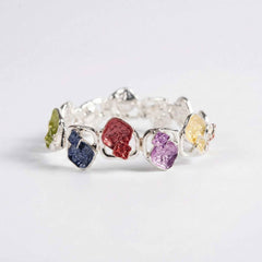 Colorful Stone Designer Bracelet for Women | Artistic Multi-Color Open Cuff