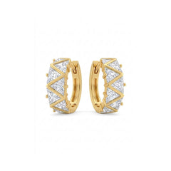 CZ Triangle Zigzag Huggie Hoop Earrings – Diamond-Look Gold Hoops | Anti-Tarnish Korean Jewellery | Sajna Sawarnaa