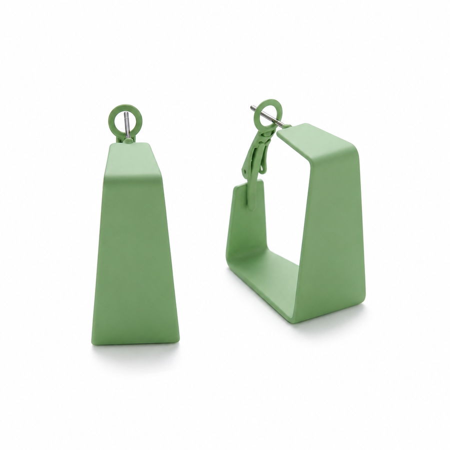 Mint Pop Geometric Earrings - Korean Minimal Fashion Jewelry by Sajna Sawarnaa