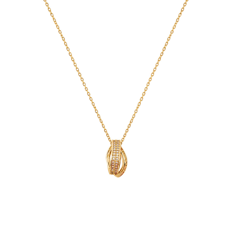 Openwork Stone-Accent Pendant Necklace for Women | Gold-Tone Pendant Necklace | Anti-Tarnish Jewellery